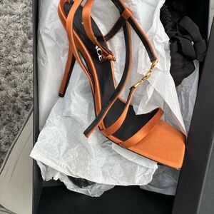 Versace Orange and Black Stiletto Heels